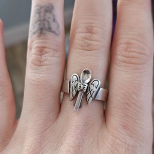 Vintage Silver Spoon Angel Ring